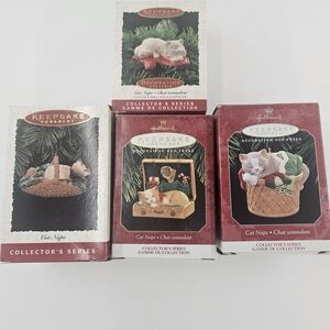 Lot Of 4 Hallmark Keepsake Ornaments CAT NAP Collector's Series. 2, 3, 4,5